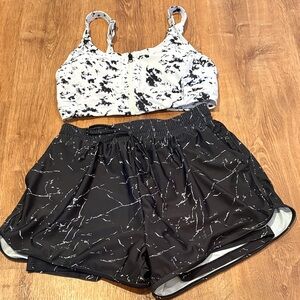 Black & white abstract two piece swim set